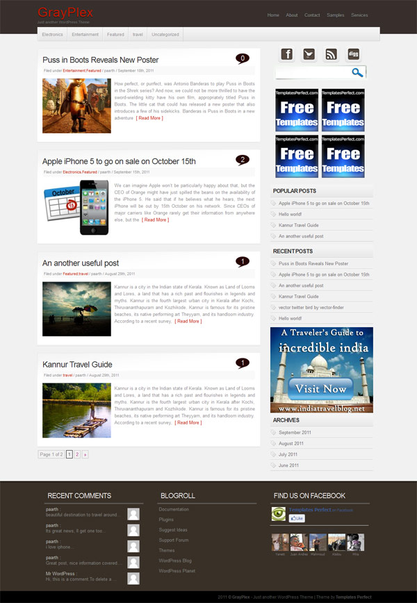 Grayplex wordpress theme