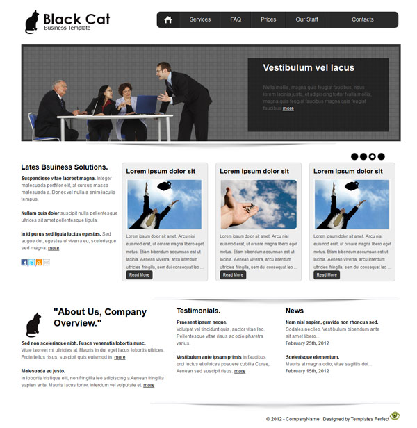 Free business web template - Black Cat
