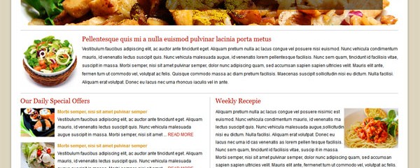 Free restaurant website template