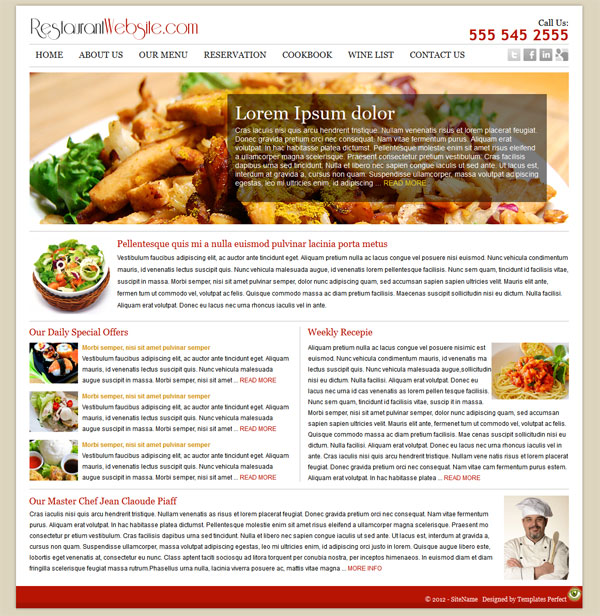 restaurant website template