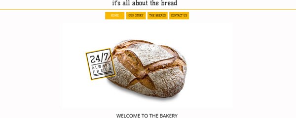 Create bakery website online