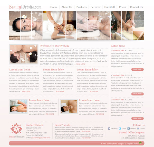 Free Beauty Salon website template