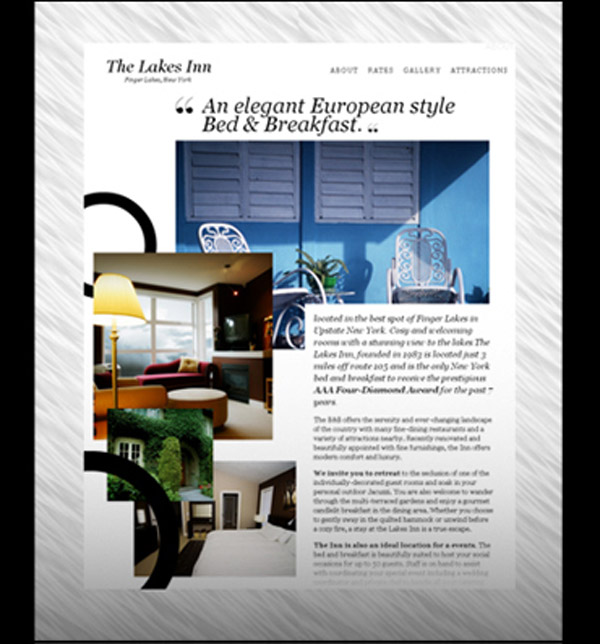 Create free bed and breakfast or villa rental website Templates Perfect