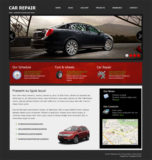 Car Repair Free CSS HTML Template Templates Perfect printable-auto-repair-estimate-template