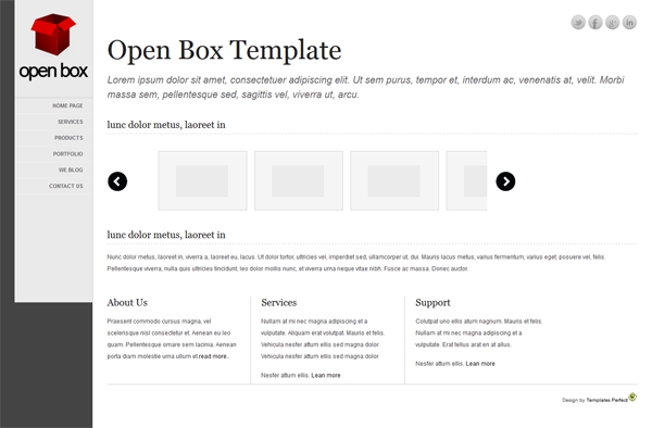 Open Box free CSS template