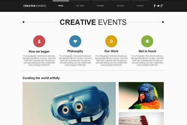 event website template