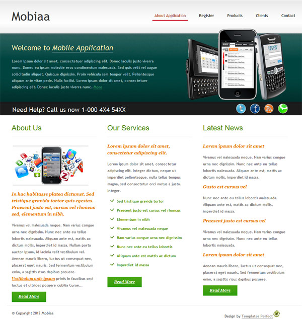 Mobile Apps web template - Mobiaa