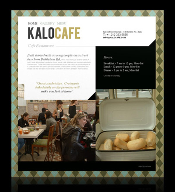 Create free cafe website online