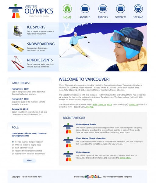 winter Olympics html css template