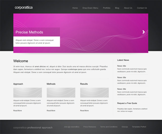 Free corportae full xhtml css template
