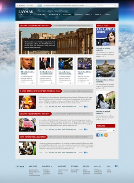 News and Politics Free PSD Web Template
