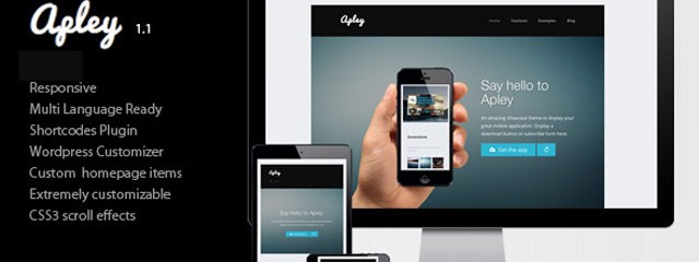 A mobile application landing page wp theme