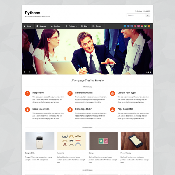 Pytheas free business wordpress theme