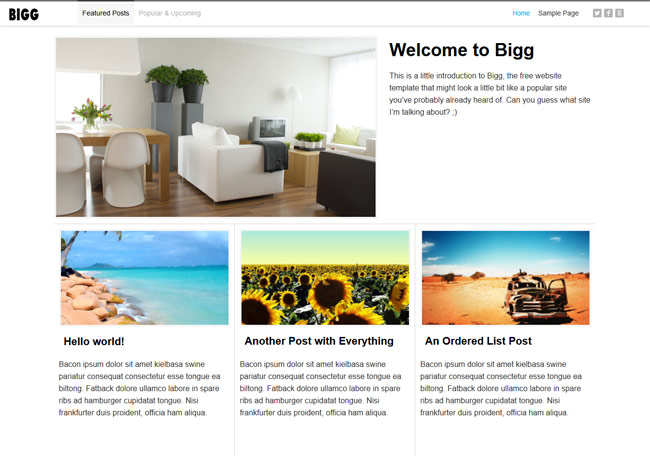 Bigg - minimal responsive html5 template