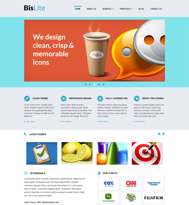 BisLite - business website template