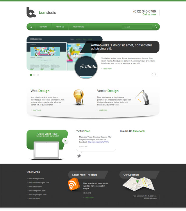 Free web design company website template