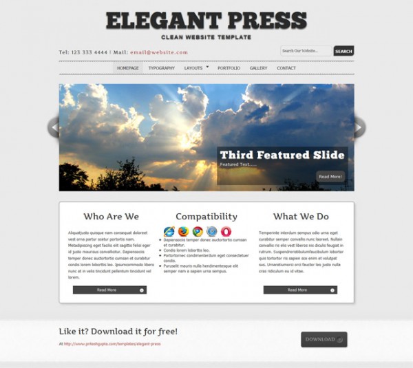 Elegant Press - Free html5 portfolio template
