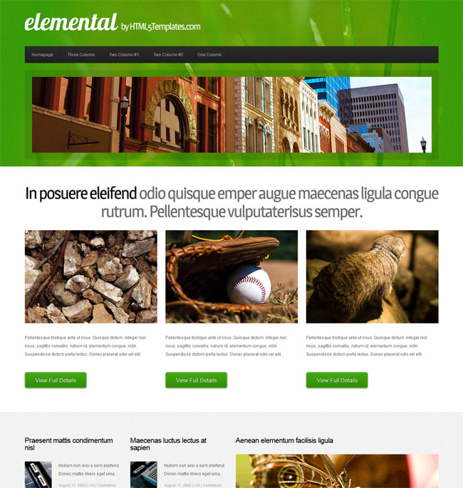 Elemental - free HTML5 website Template