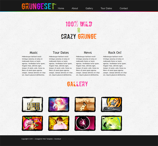 Grunge html5 gallery web template