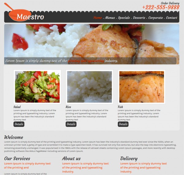 Maestro - Free restaurant responsive html5 template