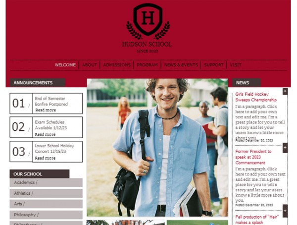 Private School website template