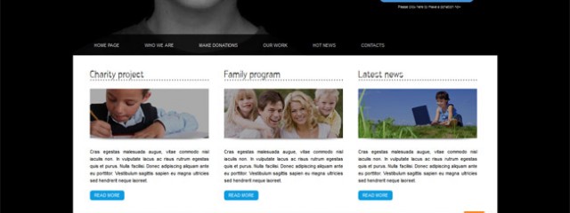 Simple clean charity website template