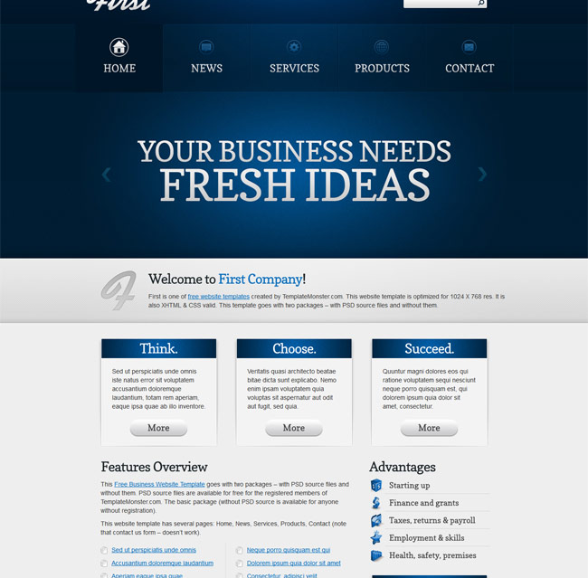 Firstidea - free html5 business website template