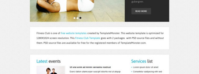 Fitness club free html5 template