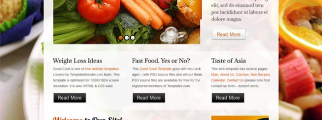 Cooking recipes free website template