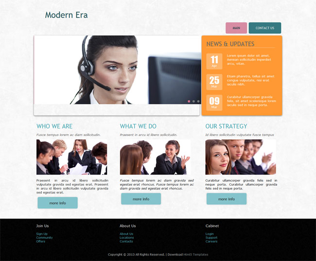 Free html5 responsive business web template
