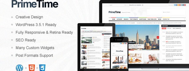 PrimeTime – Clean Responsive WP Magazine theme