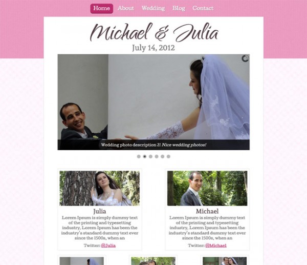 Free wedding html5 responsive template