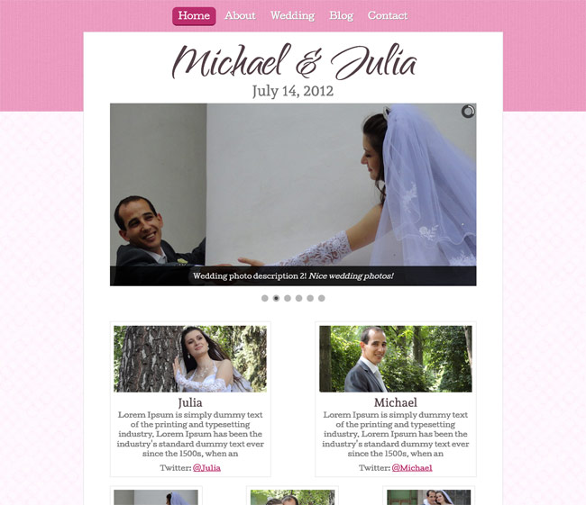 Free wedding html5 responsive template