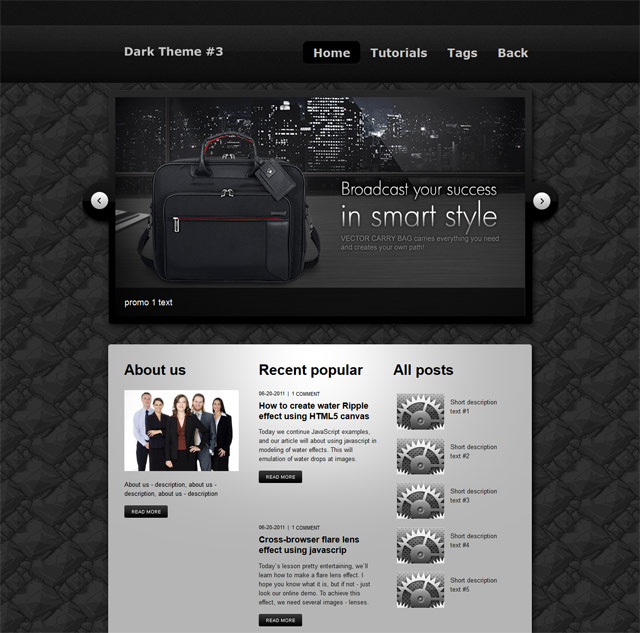 Dark theme business template