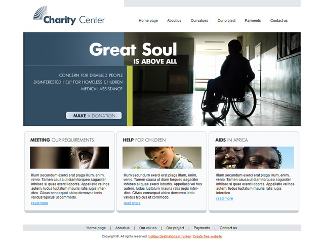 Free Charity-Center web template