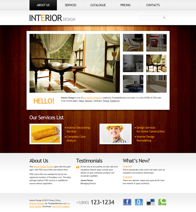 Free premium Interior design gallery template