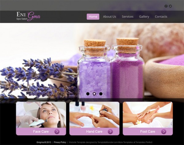 Free spa salon and beauty website template