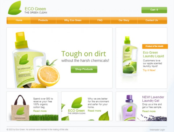 Create free Green Cleaning product website