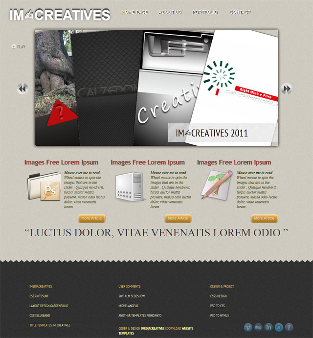 Simple html5 template with slider Templates Perfect