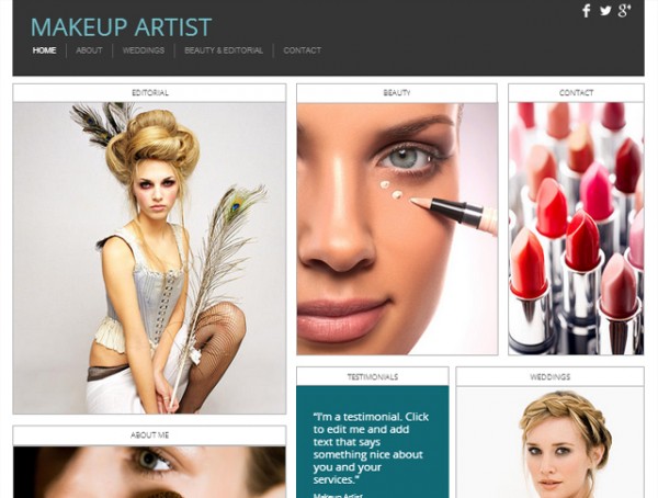 Create Makeup Artist website for free