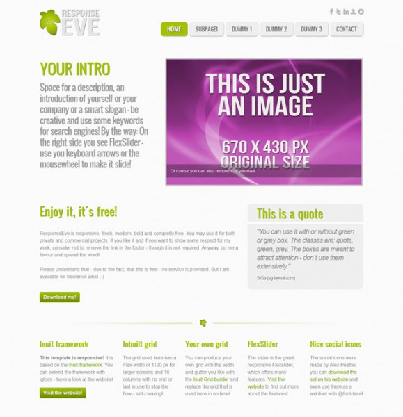 Simple Clean green responsive template