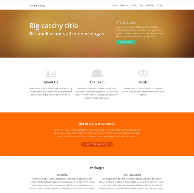 Simple clean responsive html5 css3 template