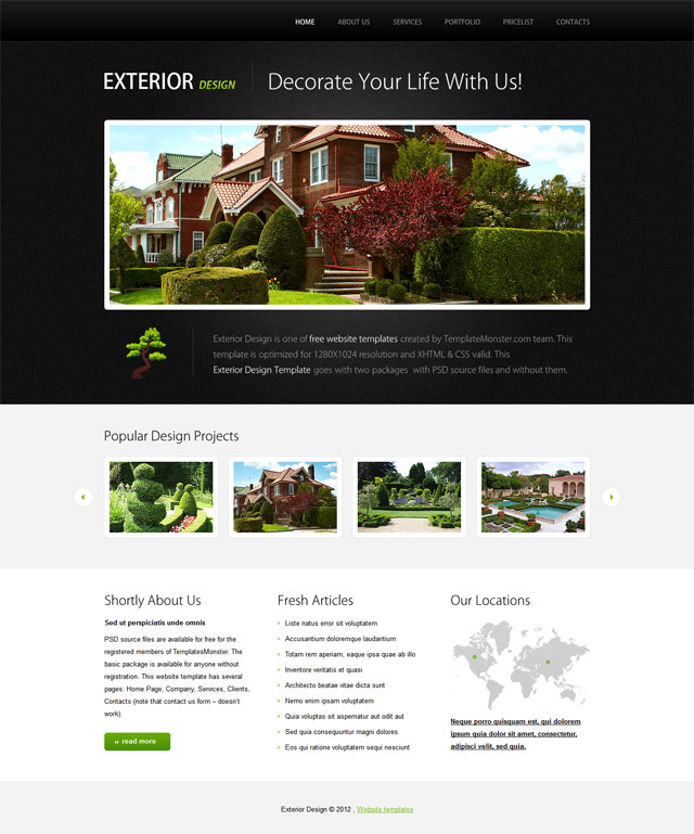 Free interior-exterior design template