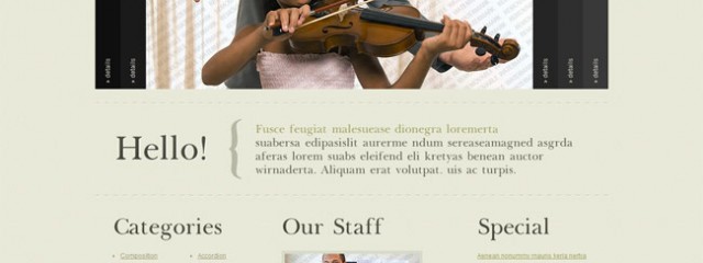 Free music classes website template