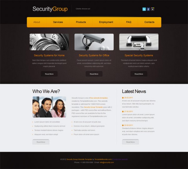 Free security group html5 template