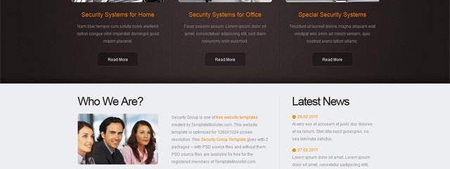 Free security group html5 template