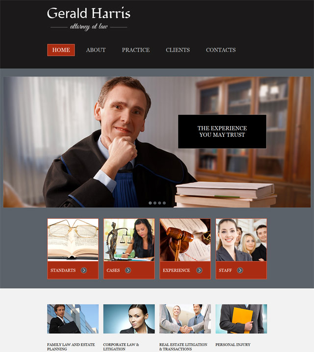 Free lawyer website template