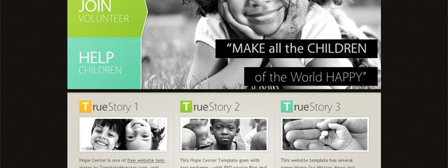 Free charity center website template