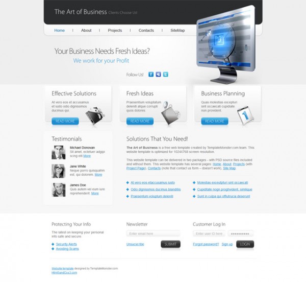 Free corporate business website template