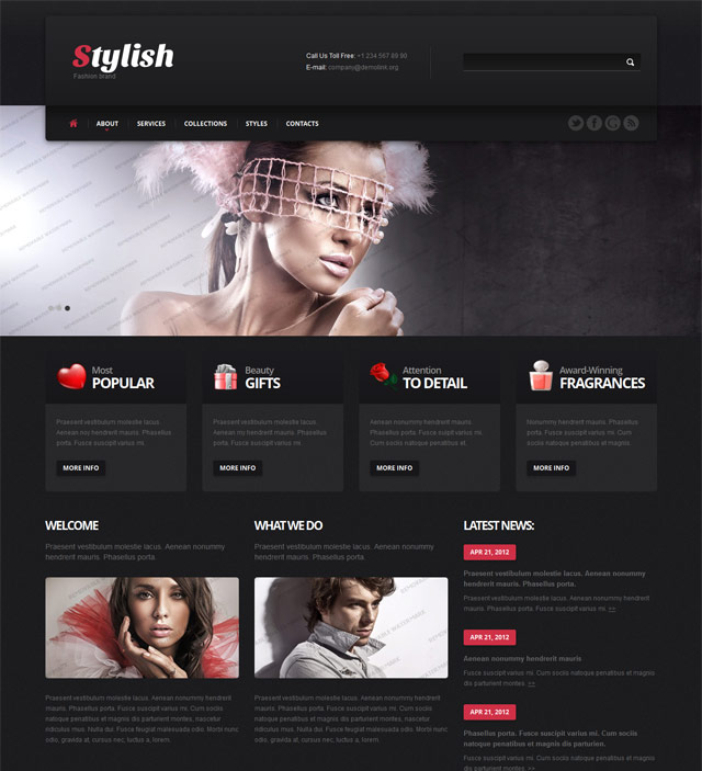 Free fashion website template